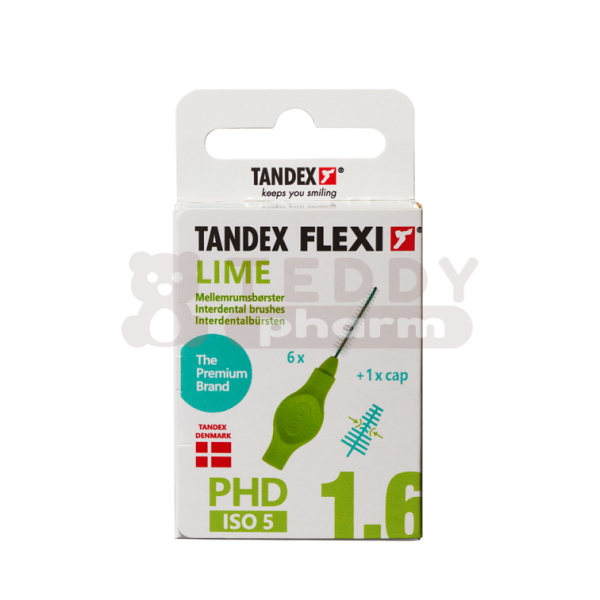 TANDEX Flexi Interdentalbürsten PHD 1.6 ISO 5 Lime 6 St