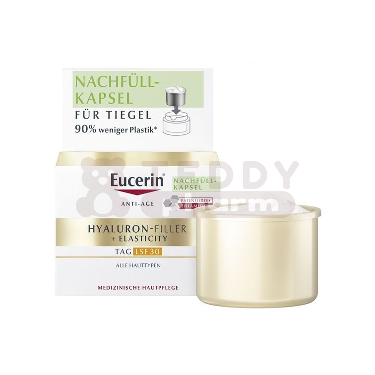 4005800366512 EUCERIN Hyaluron-Filler + Elasticity Tagespflege LSF 30 Nachfüllkapsel 50 ml EUCERIN Hyaluron-Filler + Elasticity Tagespflege LSF 30 Nachfüllkapsel 50 ml
