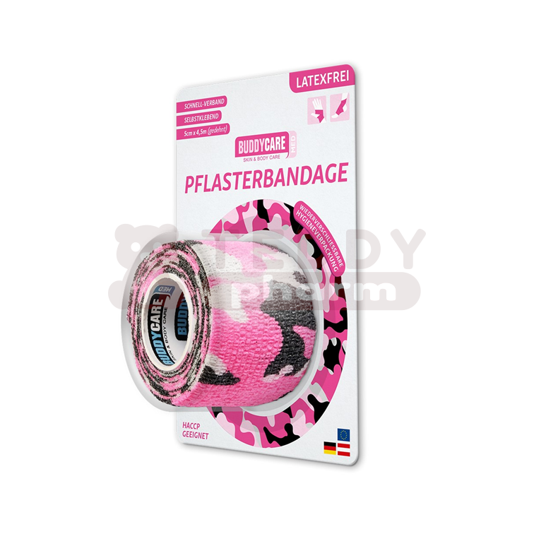 9120050442443 Buddycare Fingertape latexfrei pink camo 5 cm x 4,5 m 1 St