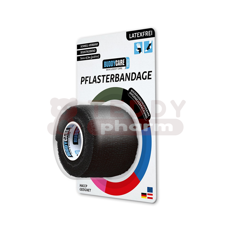 9120050442450 Buddycare Fingertape latexfrei schwarz 5 cm x 4,5 m 1 St