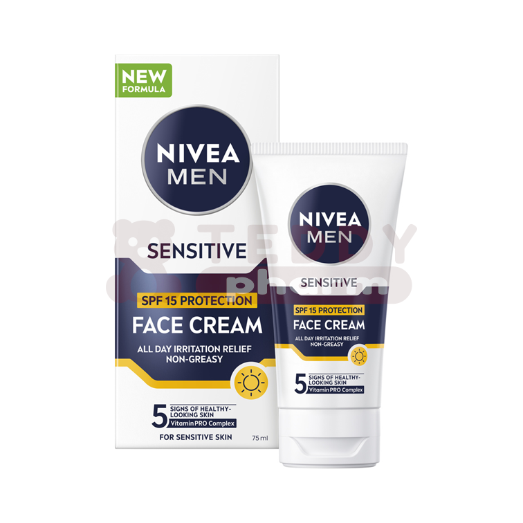 9005800389431 NIVEA MEN Sensitive Schutzcreme LSF 15 75 ml