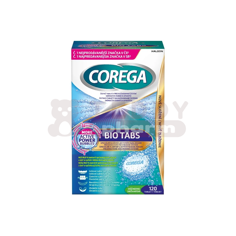 5054563287304 COREGA Bio-Formel Gebissreinigungs-Tabletten antibakteriell 120 St
